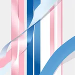 oversized ribbons of blue, white, and pink image